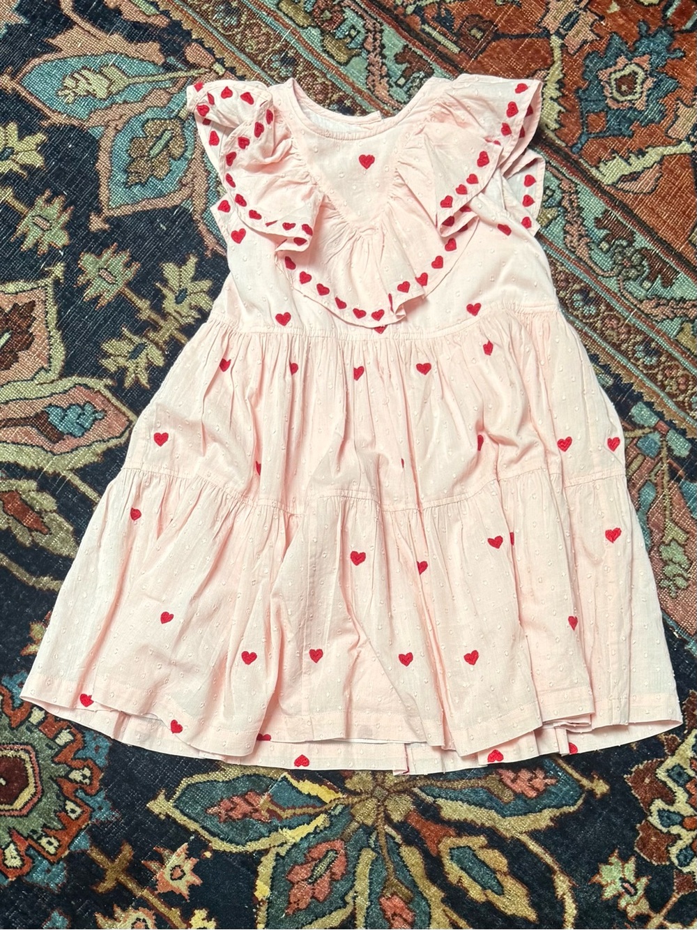 Pink Chicken Pale Pink Dress with Red Heart Motif